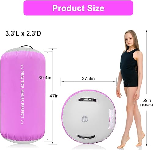Miniatura 93 de VOFiTNY Gimnasia Equipo de Tumbling Air Barrel Inflable Octágono Vaso Roller Back Bend Trainer Chearleeding Mat Sin Bomba Menta nopump
