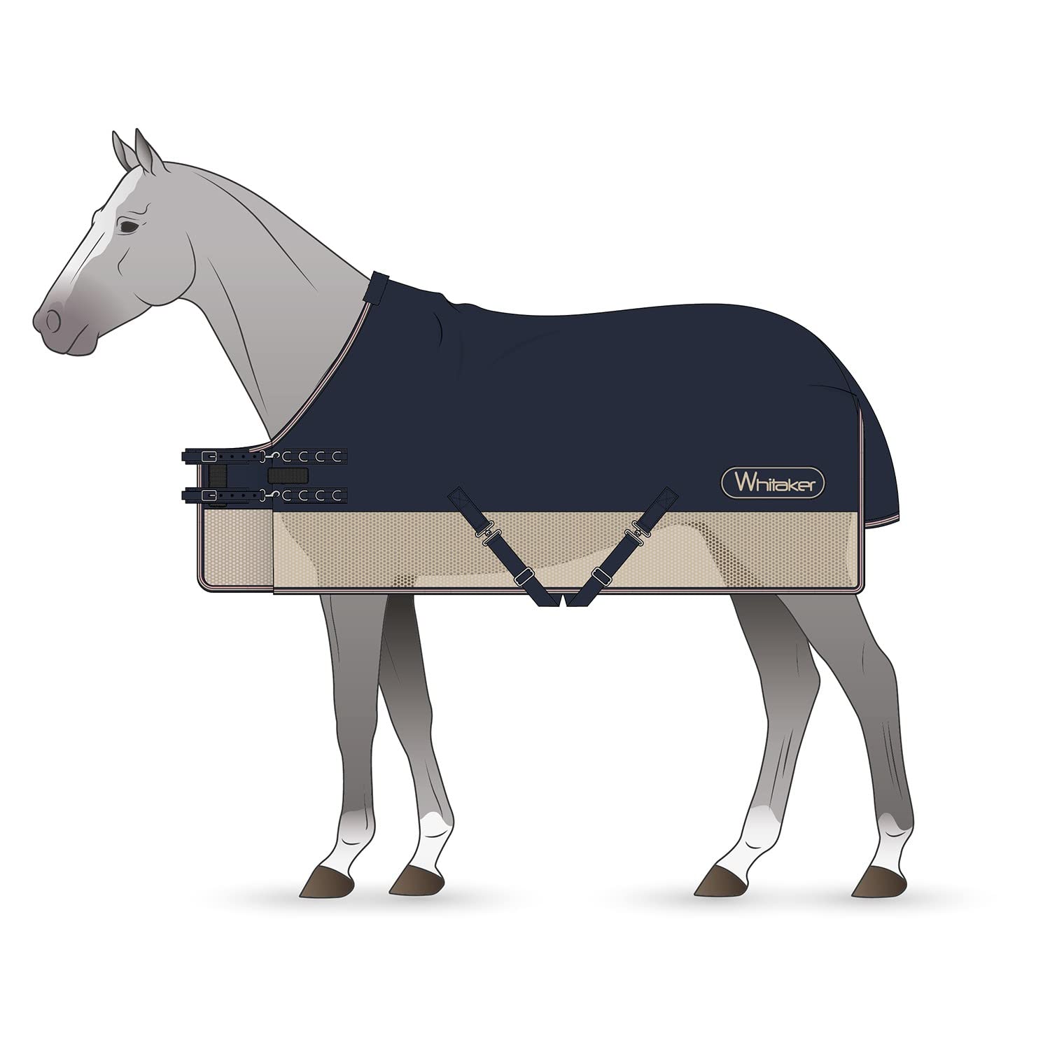 John Whitaker Fairburn Cool Turnout Rug 4ft9 Navy Stone