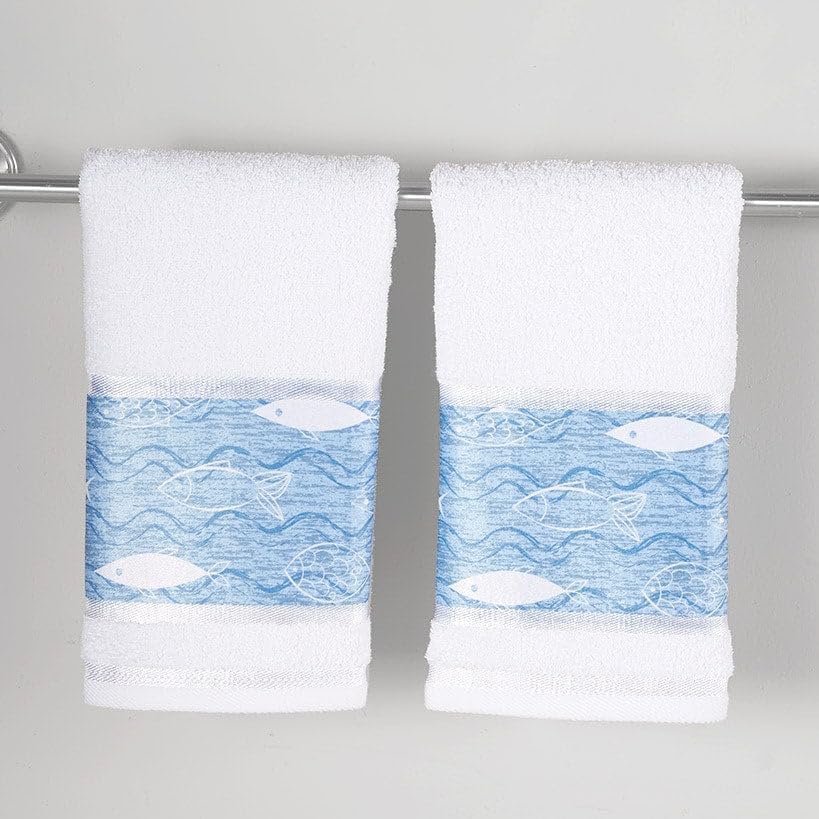 Bluefin Bay Bathroom Collection - Set of 2 Hand Towels