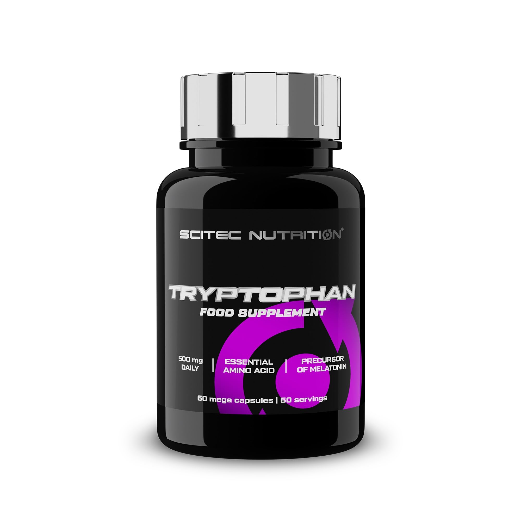 Scitec Nutrition Tryptophan Complément alimentaire sous forme de mega-gélule à base de L-tryptophane, 60 capsules, 500 mg par gélule