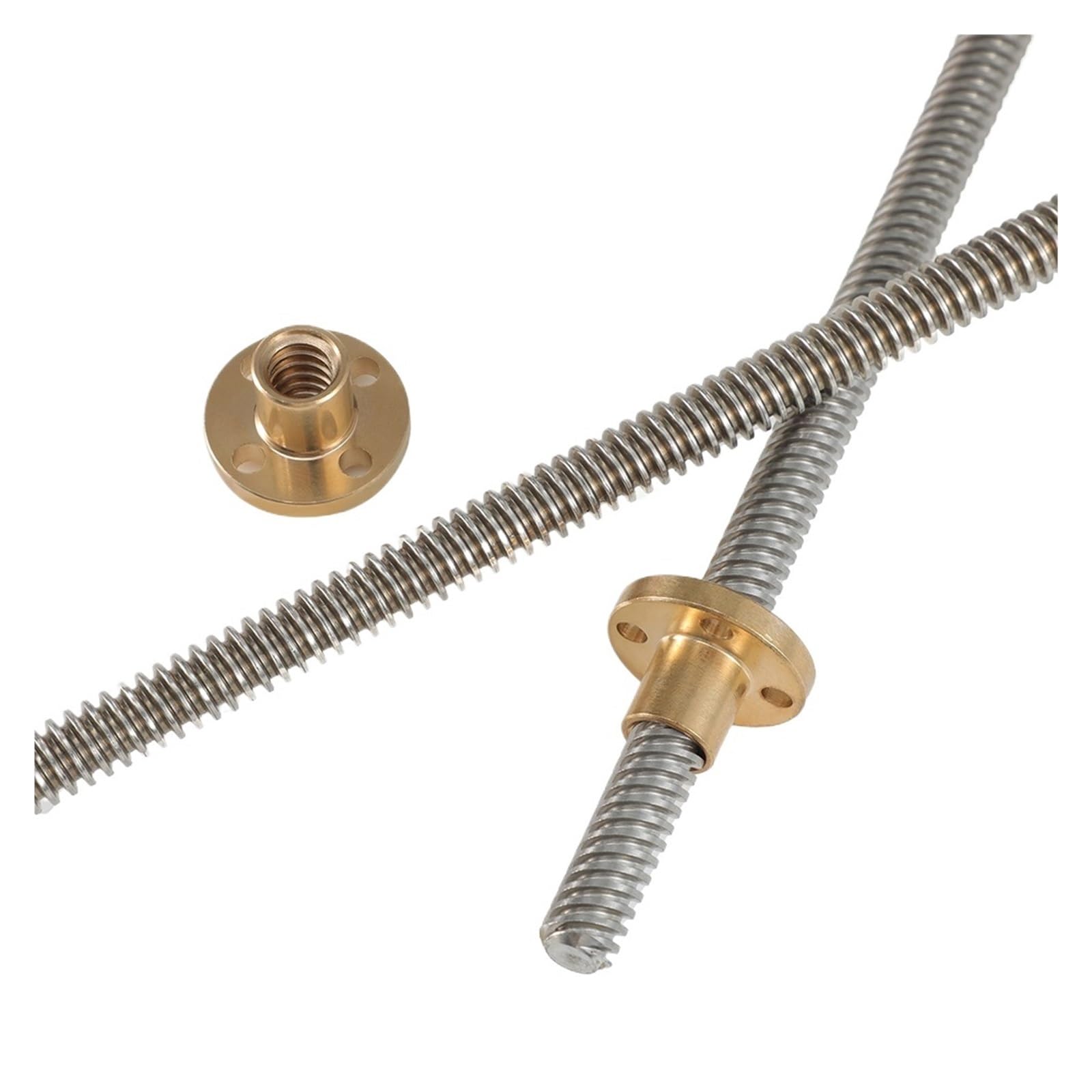 Metal Ball Screw nut THSL-300-8D Trapezoidal Rod T8 Lead Screw Pitch 2mm Lead 8mm with Brass Nut Length 100mm-600mm for Z Axis(200mm)