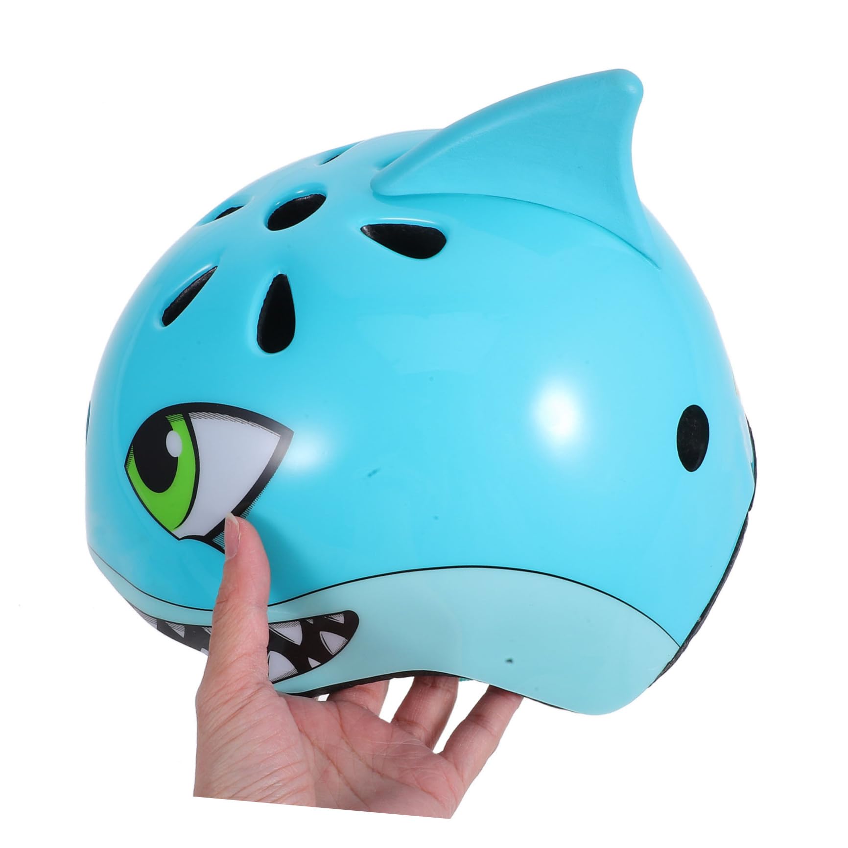 Casco de Bicicleta Niñas Ajustable Diseño de Tiburón 3D, Tamaño S 50-54cm, Material Plástico, Ventilación Aire y Protección contra Impactos para Ciclismo y Patinaje