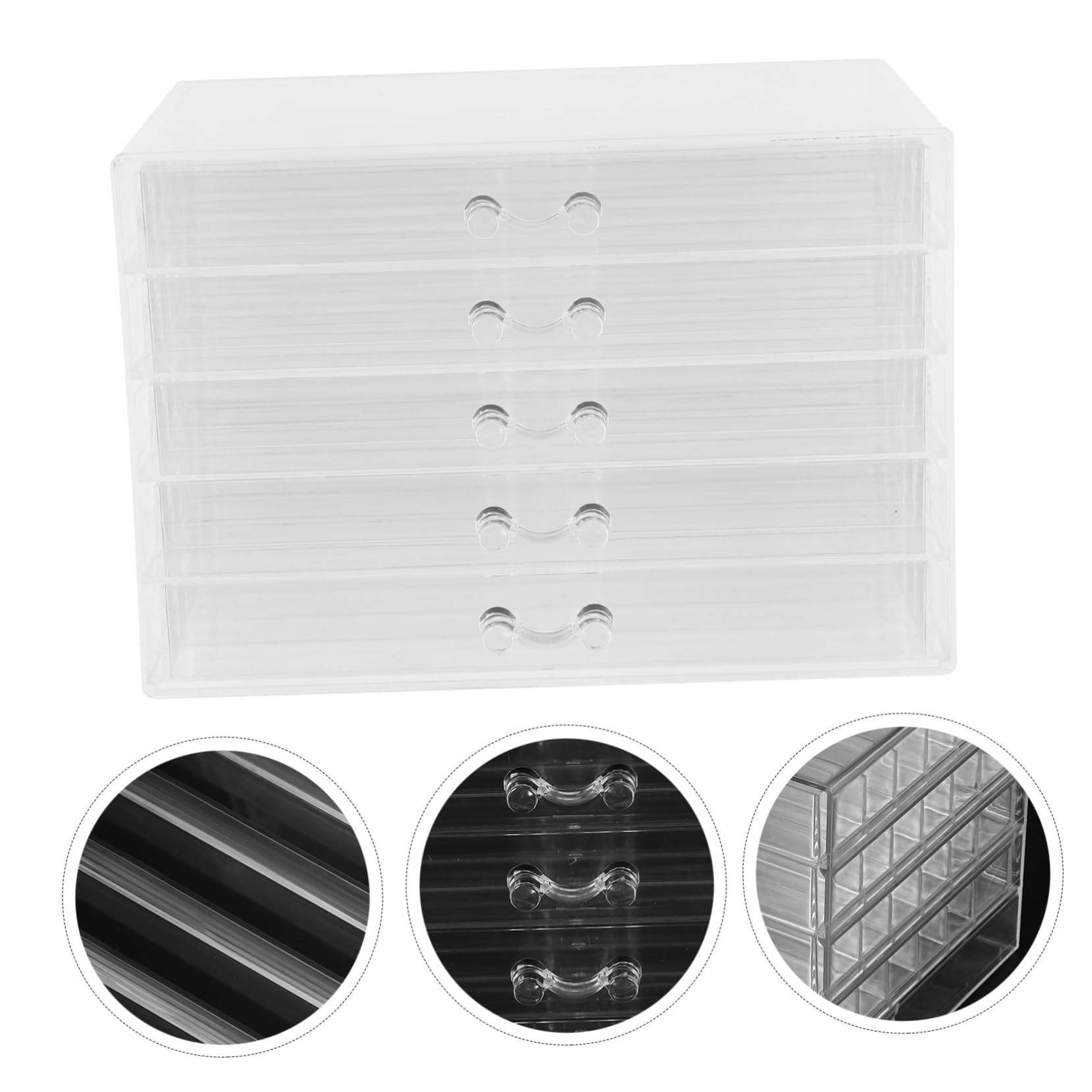 VALICLUD Organizador de Collares y Diseño Antienredos 5 Cajones Transparentes de Plástico Gran Capacidad Caja Joyero para Mujer y Niña para Collares y Cadenas