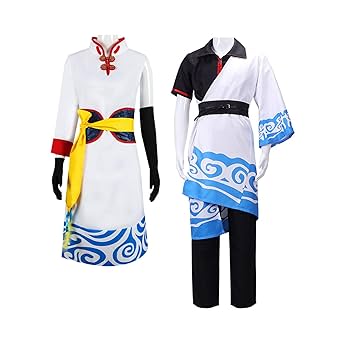 Amazon.co.jp: 銀魂 コスプレ衣装 坂田銀時 神楽 コスチューム