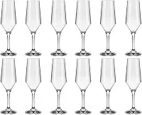 Jogo 12 Taças Champanhe Espumante 186ml SM Buffet Nadir Figueiredo Vidro Transparente