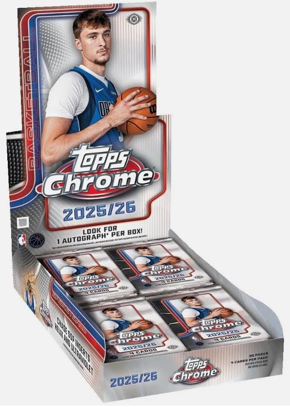 2025/26 Topps Chrome Basketball Sealed Hobby Box (1 Auto/Box)