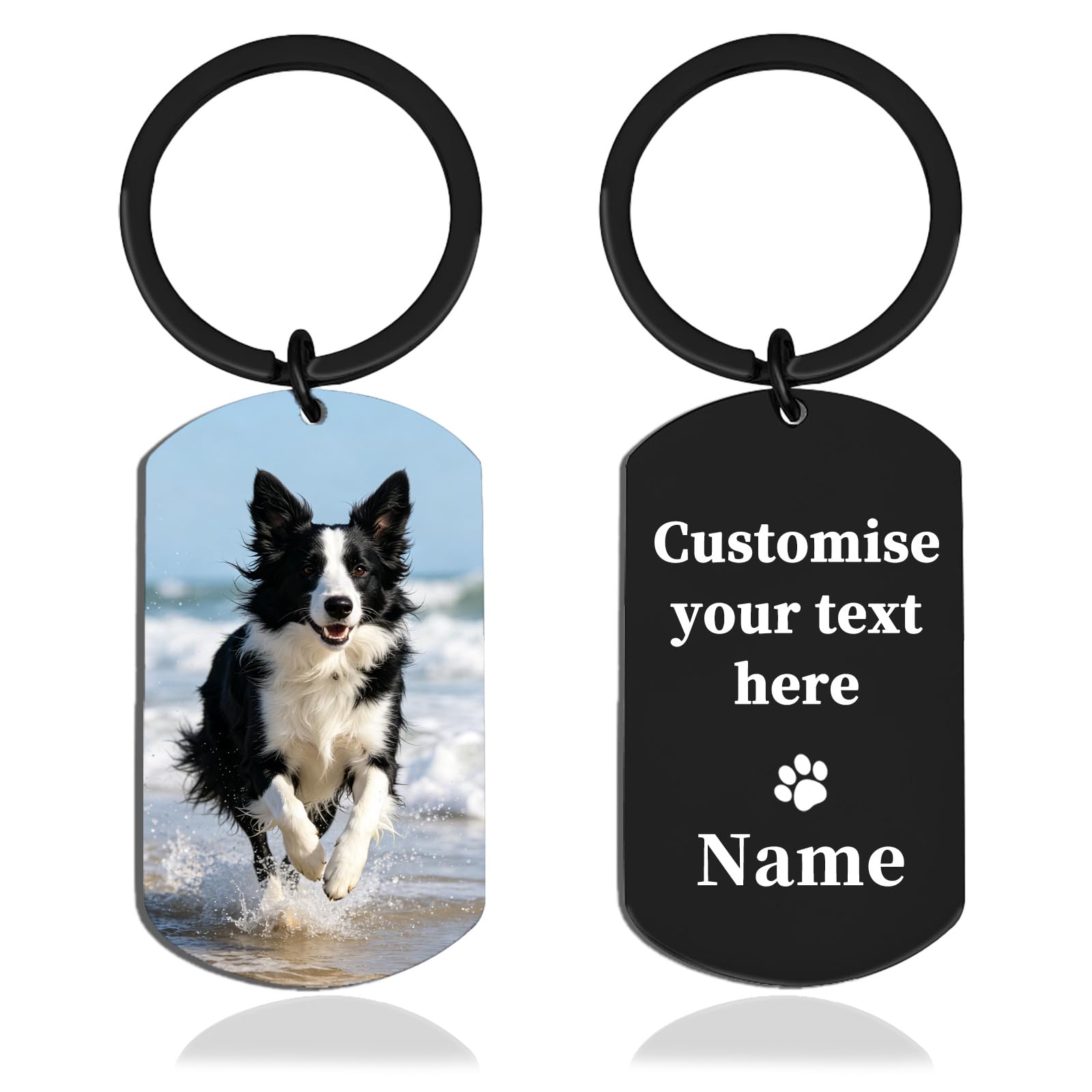 Umitive Personalized Dog Memorial Keychain with Photo & Engraving, Double-Sided Pet Memorial Keyring, Pet Loss Sympathy Gift for Dog or Cat, Memorial Keepsake for Pet Owners — image 1