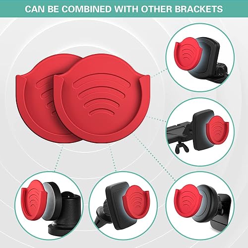 Miniatura 9 de pop-tech Paquete de 2 soportes de teléfono de silicona para usuarios de agarre plegable con adhesivo 3M de repuesto para pared, salpicadero, espejo,