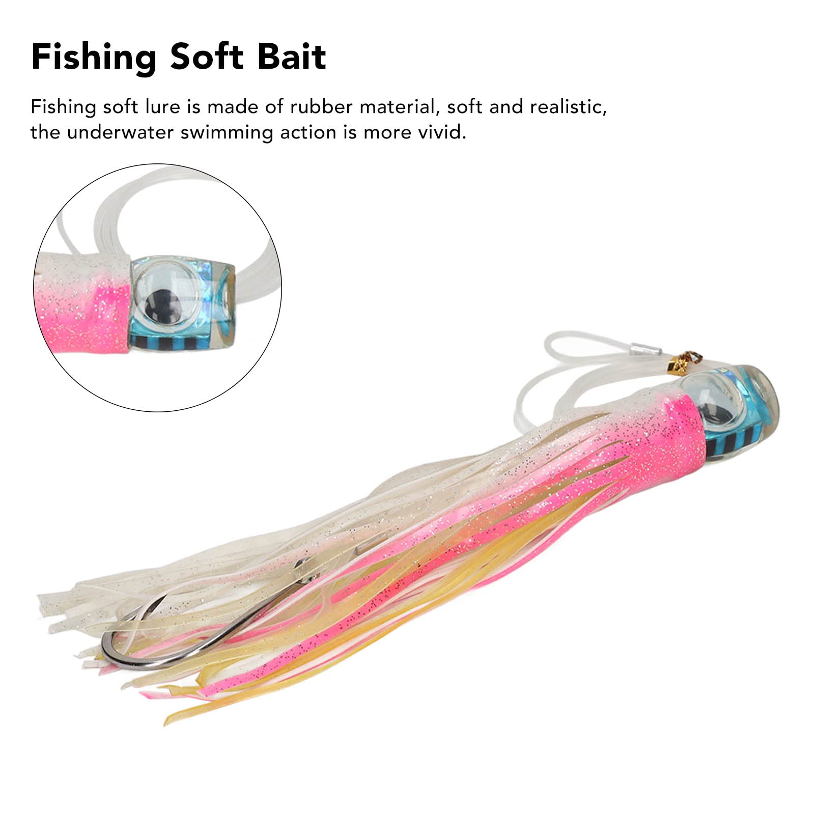 Esca Morbida per Pesca alla Traina 21 Cm 100 G - Artificiale per Barche D'alto Mare, Realistica per Acqua Salata, Trota d'Acqua Dolce, Spigola, Salmone