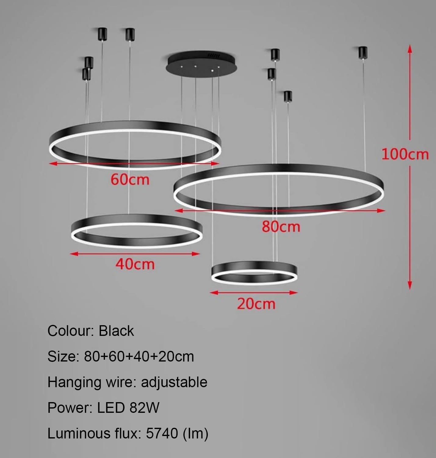 Nowoczesne żyrandole LED Lichtsse z kryształowymi pierścieniami, lampa wisząca z regulacją wysokości, LED, sufitowa, do sypialni, jadalni, salonu, kuchni, wyspy kuchennej, możliwość ściemniana 3000K