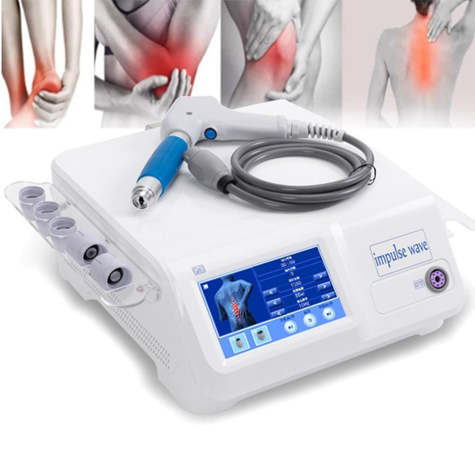Macchina Per Terapia Ad Onde D'urto, ED Fisioterapia Pneumatica Ad Onde D'urto Massaggiatore Muscolare Profondo Per Alleviare Il Dolore Muscolare Con 5 Teste Di Massaggio Per Disfunzione Erettile