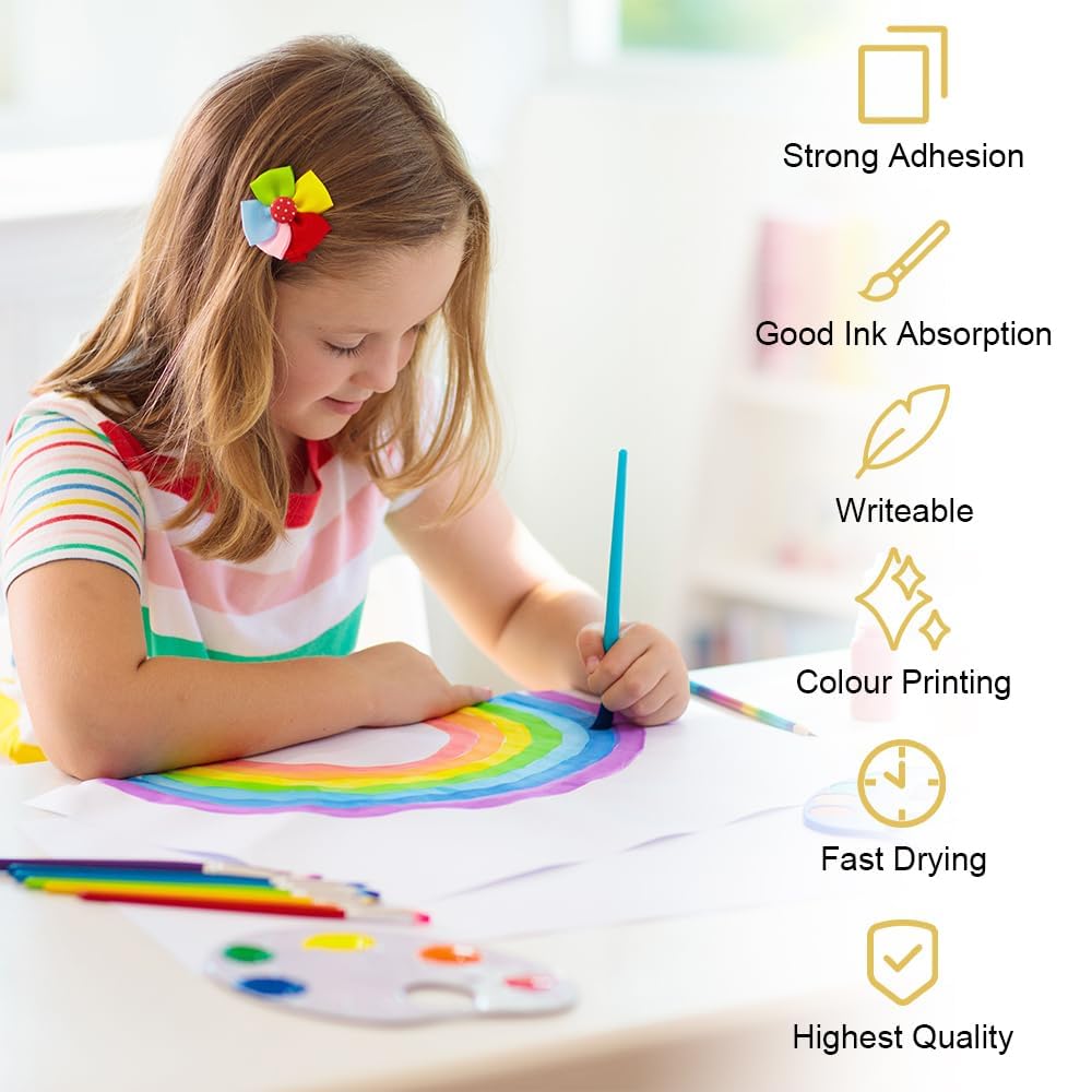 60 Pieces Sticker Paper for Printer A4,White Printable Sticky Labels for Printing,Waterproof A4 Vinyl Sticker Paper,Vinyl Inkjet Film Decal for Shipping Labels,DIY Stickers and Home Use - Image 3
