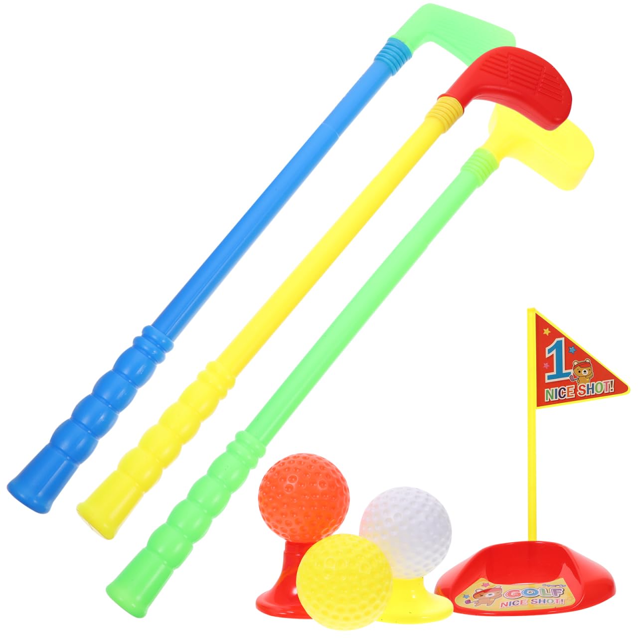 Baby Toys Toddler Golf Toy Set: Plastic Golf Clubs Colorful Kids Clubs Mini Toddler Gift Summer Beach Outdoor Caddy for 3 4 5 6 7 8 9Years Old Boys Girls Outdoor Indoor Sports for Garden Beach Party
