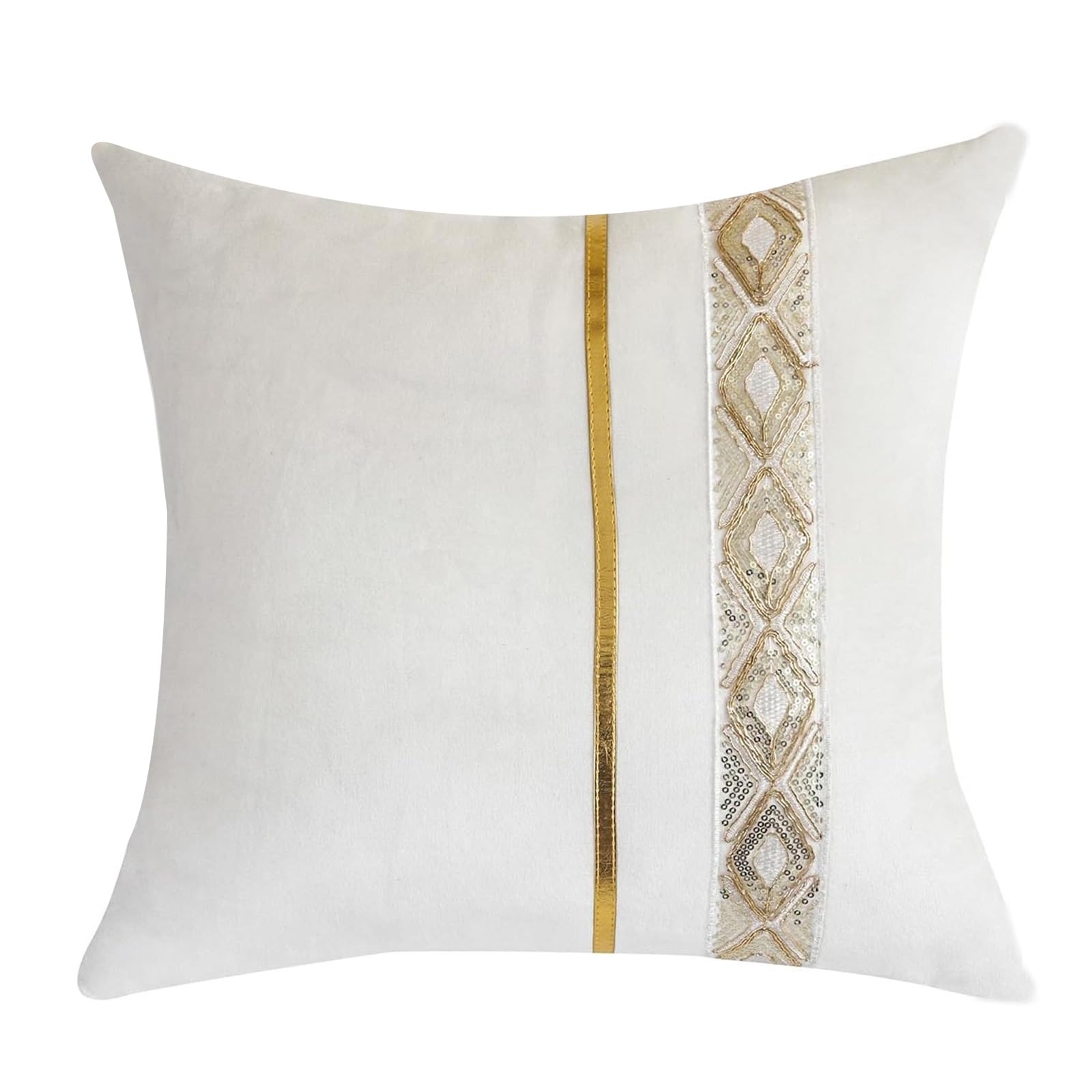 Velvets Throw Pillow Cover Elegant Stone Decoration Zippers and Sturdy Fabric for Living Room Velvets Pillowcase Set