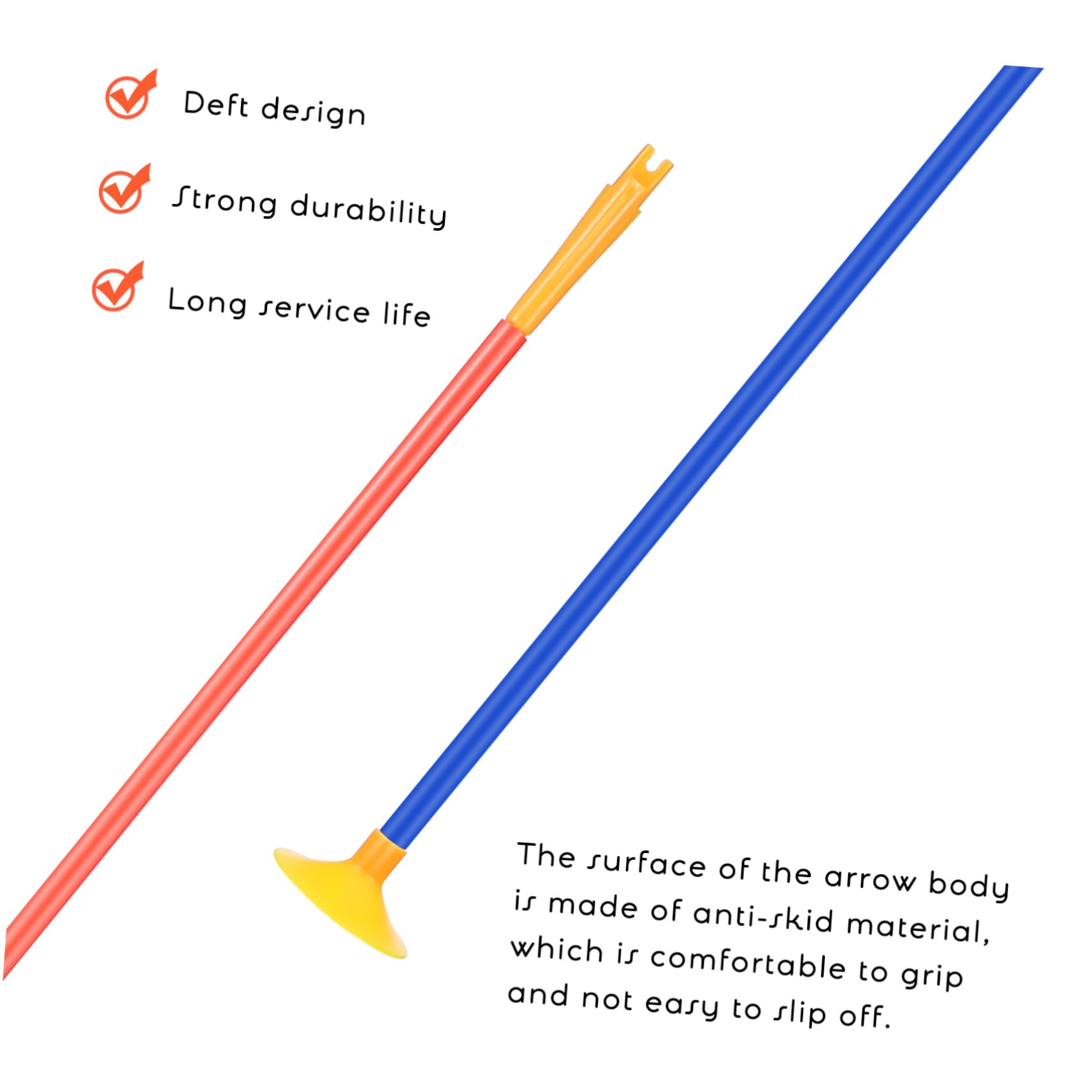 Abaodam 12 Pack Suction Cup Arrows Abs Plastic Heavy Duty Replacement Arrows for Archery Sets Large Suction Cups for Outdoor Use