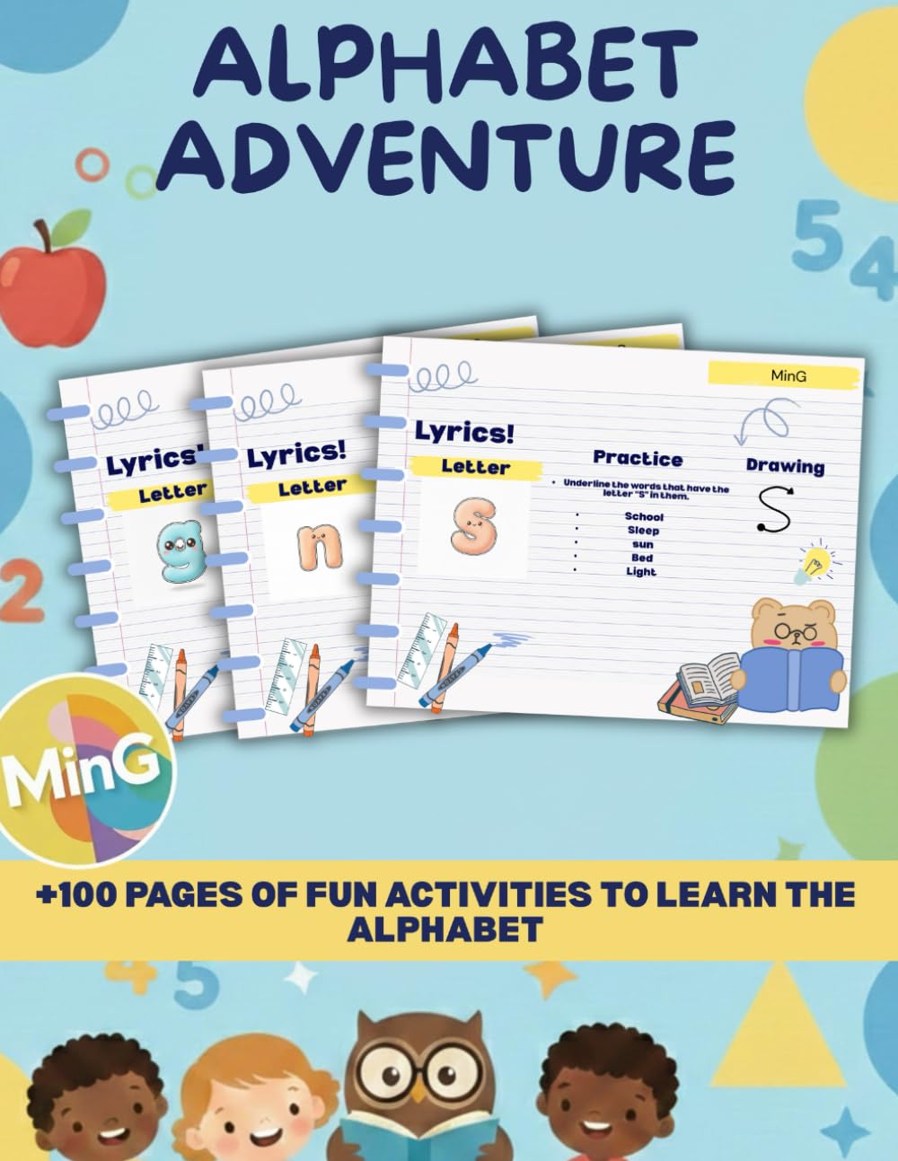 Alphabet Adventure. Activity book for learning the alphabet for 3 year old children.: Fun alphabet learning for young children between 4 and 7 years old