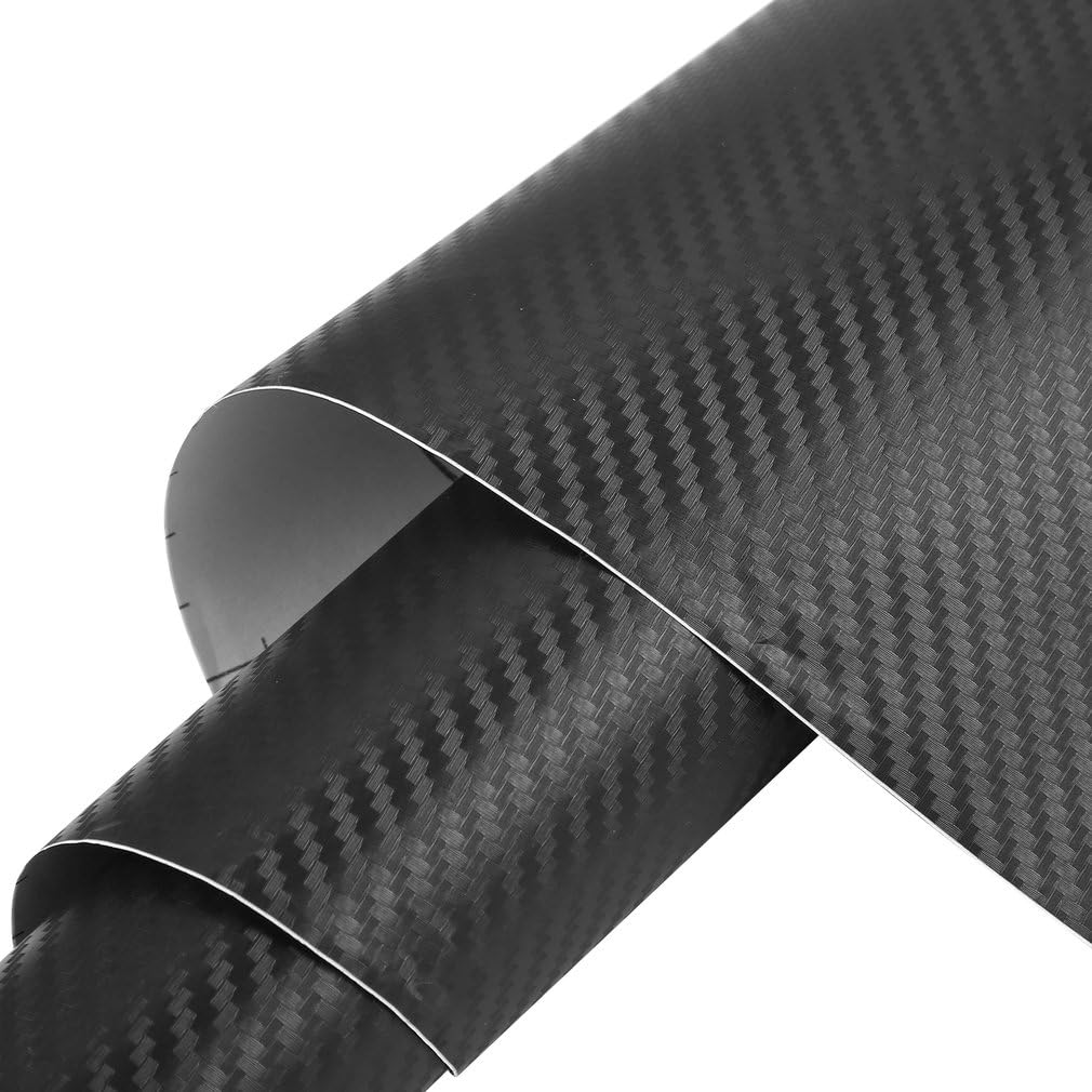NewL 3D Black Carbon Fiber Vinyl Wrap Roll with Air Release Bubble Free Adhesive Film Contain Installation Tools (50cm x 150cm) - 3