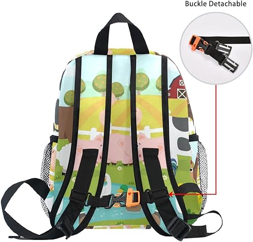 Miniatura 5 de Mochila personalizada con nombre para niños, animales de granja, caballo, vaca, cerdo, mochila para viajes de guardería, bolsas de libros
