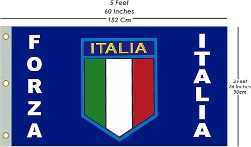 Miniatura 2 de Bandera de Italia, bandera del equipo nacional de fútbol italiano, (3 x 5 pulgadas), bandera de fútbol de Italia