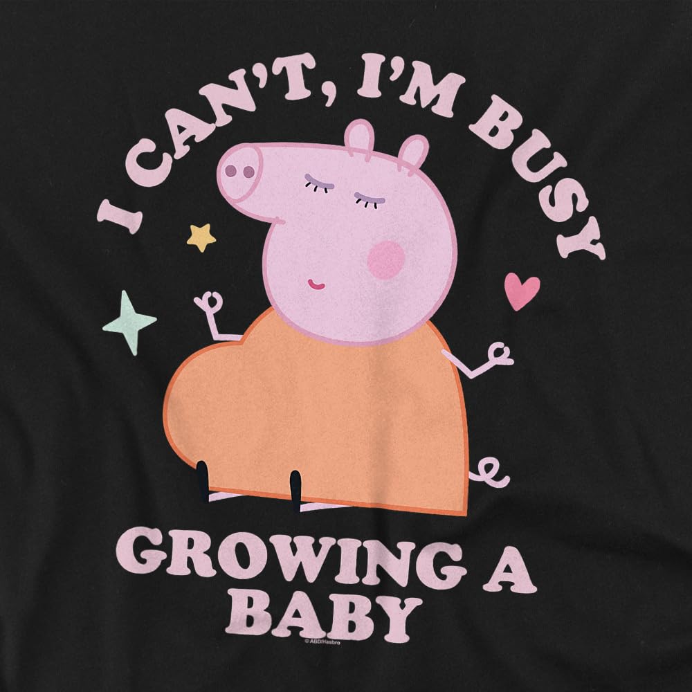 Popfunk Peppa Pig Mummy Pig Busy Growing a Baby Unisex Adult Tank Top, Black, Small