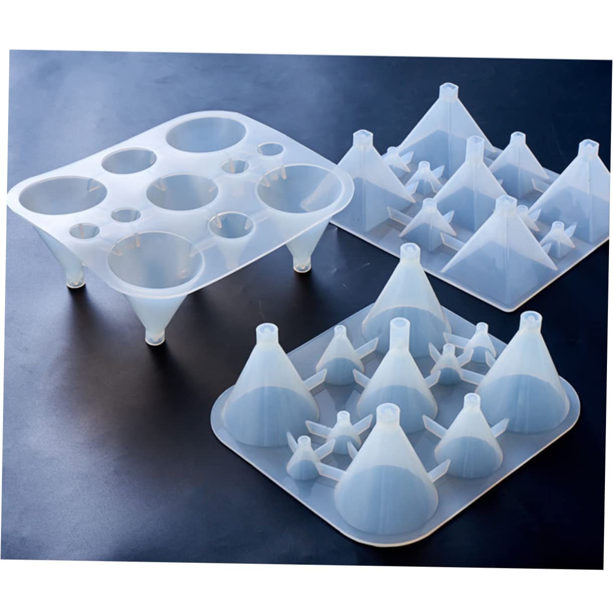 SHINEOFI 2piezas Molde De Silicona Para Repostería Forma De Cono Compartimentos Para Pasteles Fondant y Manualidades Para Hornear y Decorar Postres