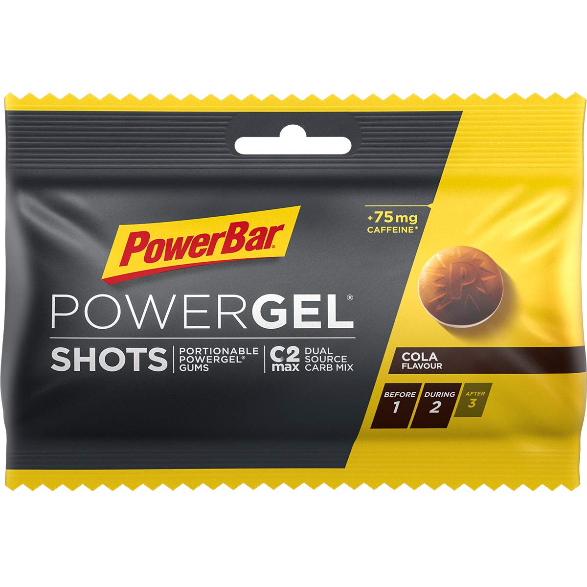PowerBar PowerGel Shots Cola 16x60 g - High Carb Energy Gums + C2MAX + 75 mg Caffeine