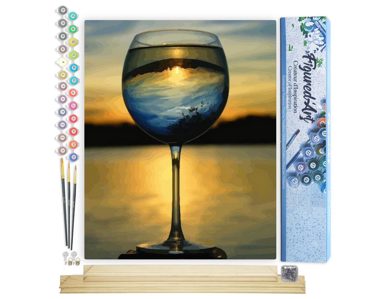 Figured'Art Pintar por Numeros Adultos con marco Entrada florecida - Manualidades pintura acrilica Kit Cuadro DIY completo - 40x50cm con bastidor montado — view 34