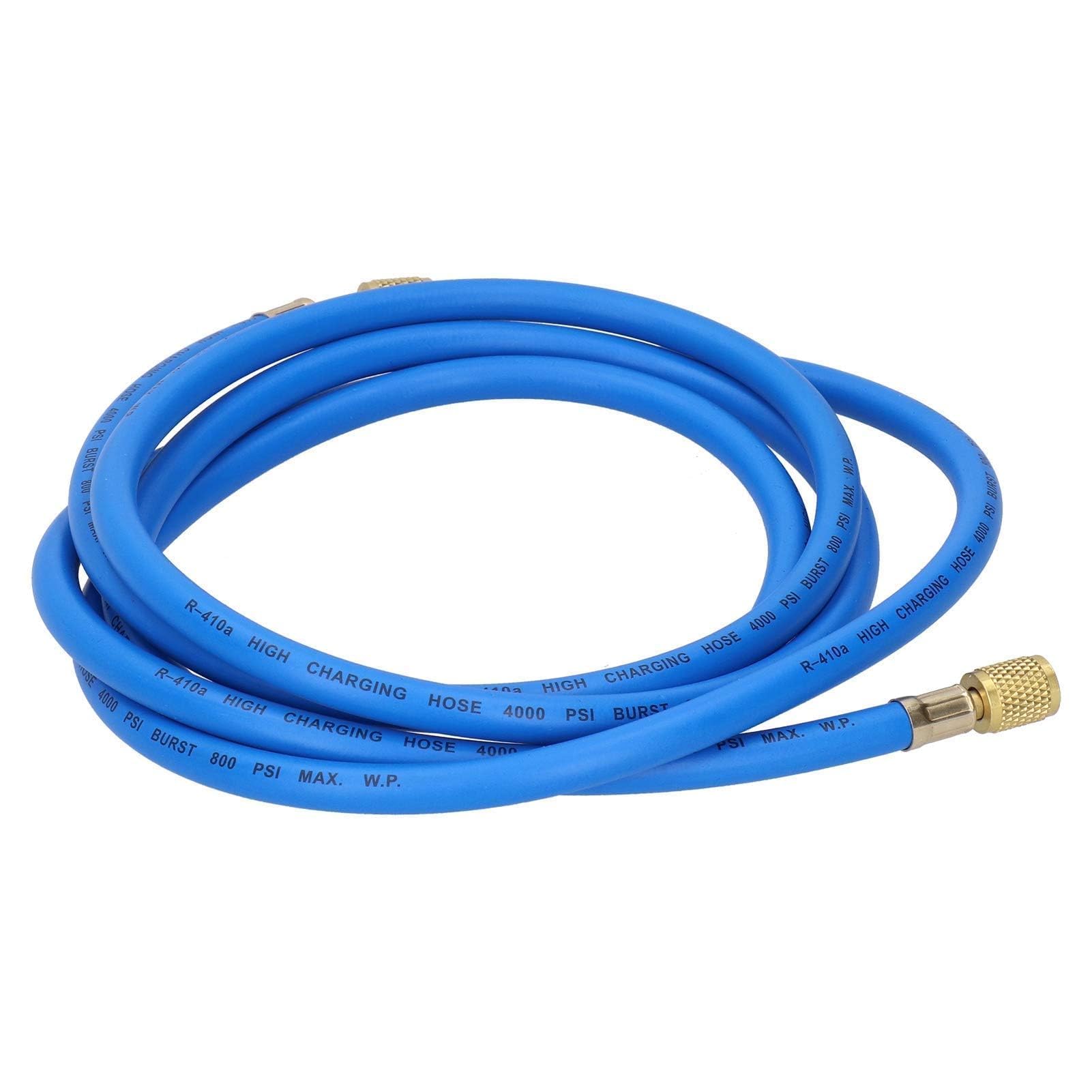 Zerodis 2PCS Tubo di Ricarica del Refrigerante per Condizionatore d'Aria in Lega di Ottone e Gomma con Valvola, Strumento Accessorio per Refrigerazione, 1/4 x 1/4, 800 PSI