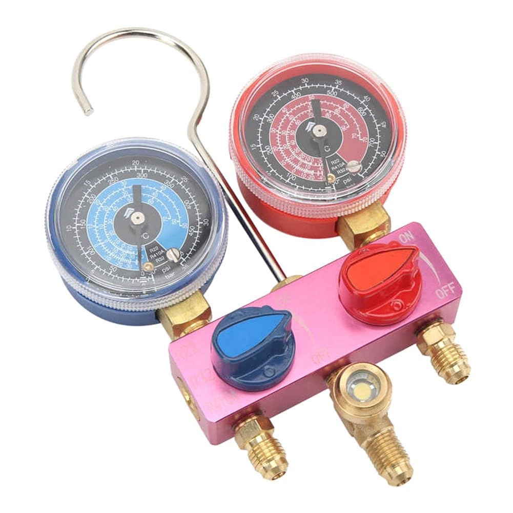 Lot de 2 manomètres de pression pour réfrigérant - G1/4 - Manomètre - Réfrigération - Pour R22/32/R410A