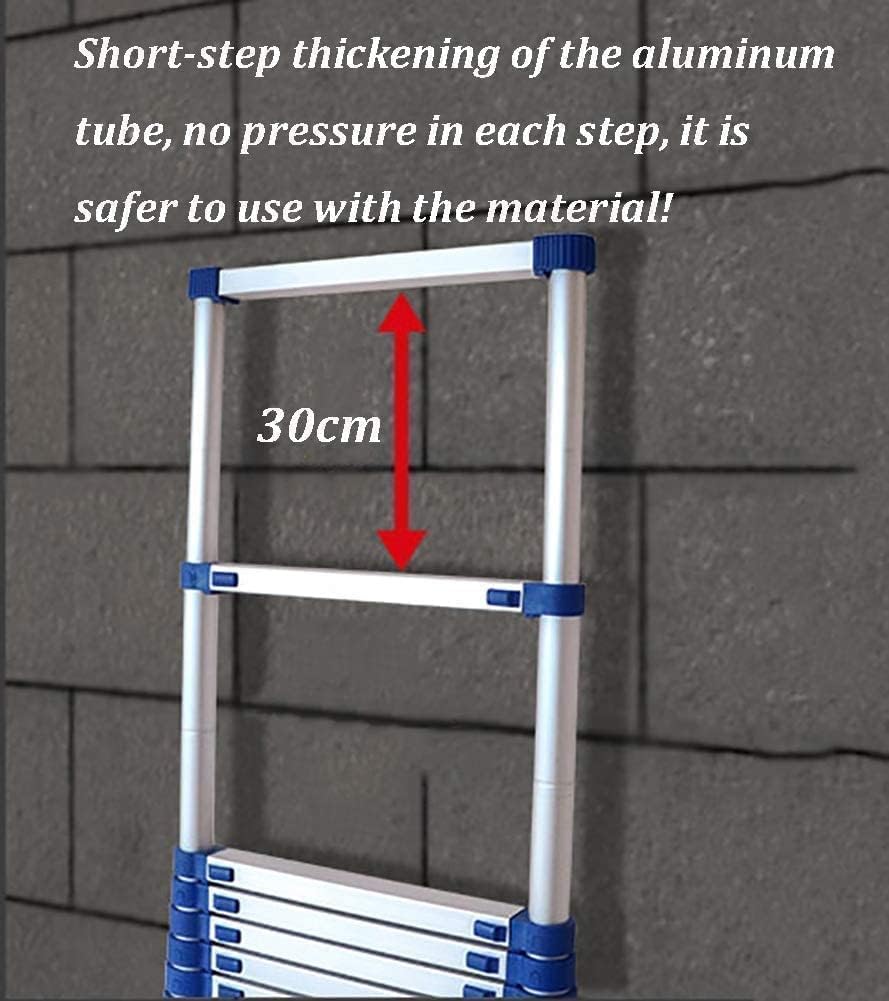 OKUOKA Ladders,Aluminum Telescoping Ladder Multi-Purpose Straight Ladder with Hook and Non-Slip Feet Extension Ladder Maximum Load 330 Lbs for Home/25M/10.6Ft