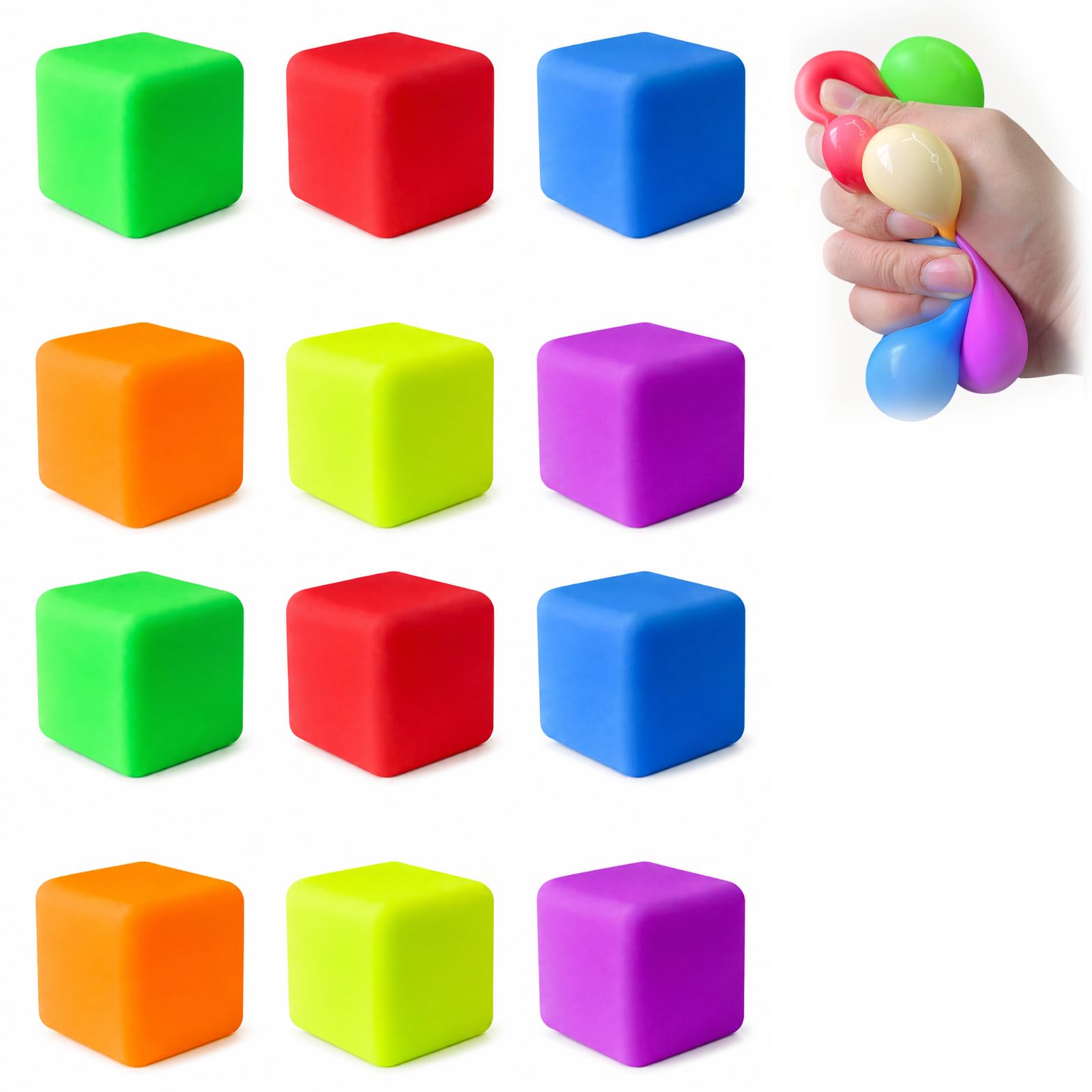 12 Pack Cube Squishy Square Squishy