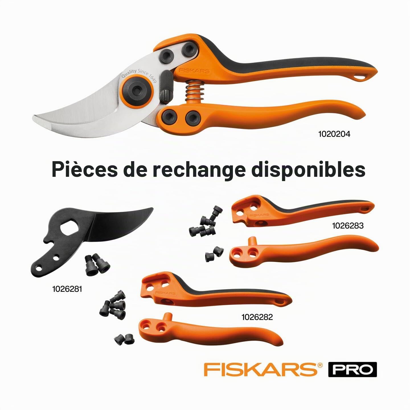 Fiskars Sécateur professionnel à lames franches, Lames en Acier
