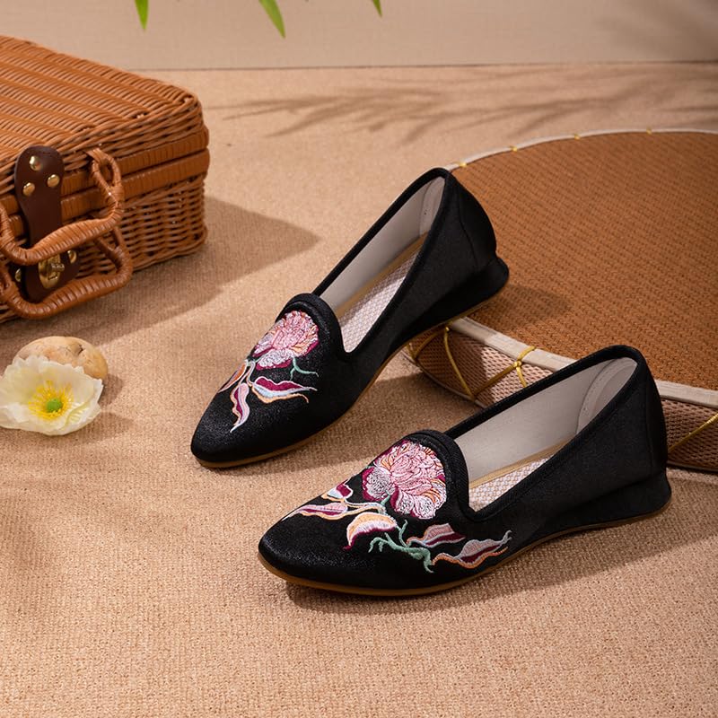 Zapatos Mujer Estilo Chino Vintage - Mary Jane De Algodón, Antideslizantes Y Cómodos Para Bailar O Diario