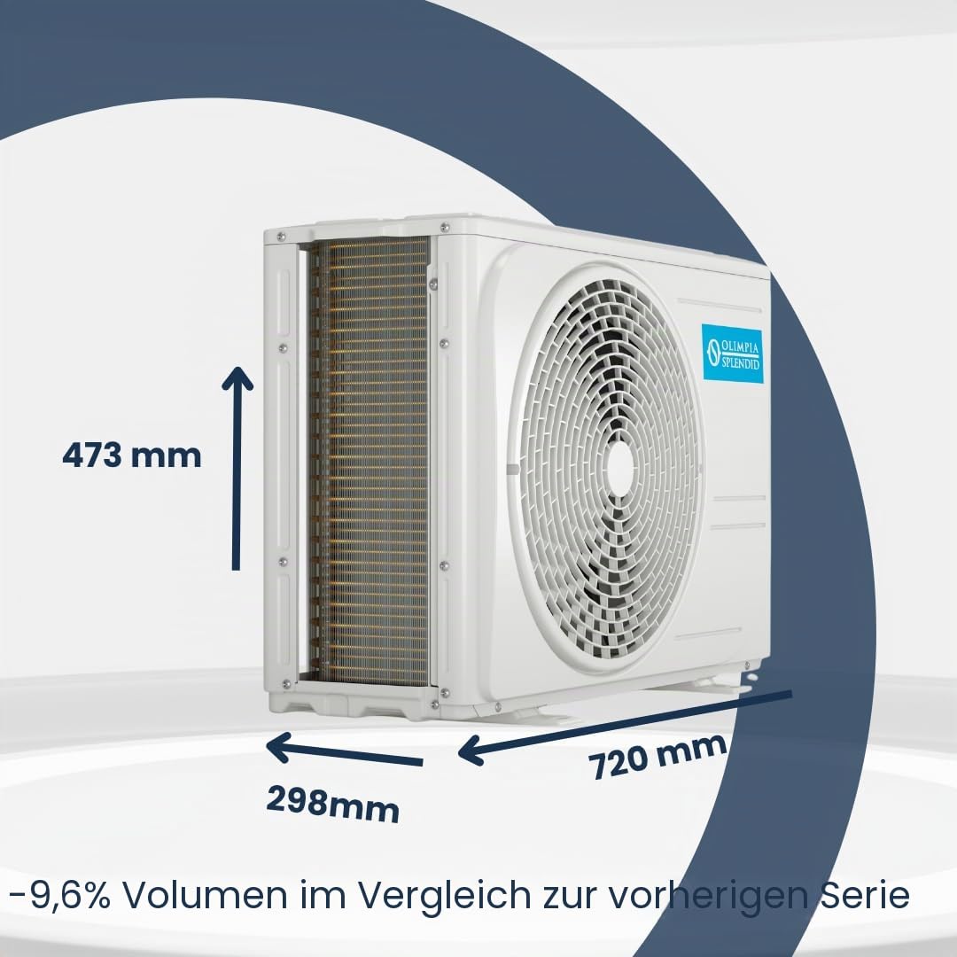 Olimpia Splendid OS-CEMTH09EI Außeneinheit Mystral S1 E Inverter 9 – Festes Klimagerät Gas R32, 9.000 BTU/h, Energieeffizienzklasse A++/A+, integriertes WLAN, Self Clean