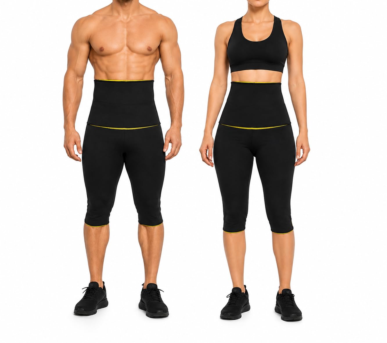 Ahina Unisex Hot Pants with Belt for Men & Women | Sauna Sweat Slimming Compression Capri Shorts for Gym, Workout, Waist Tummy Control & Fat Burn Shapewear-image-47