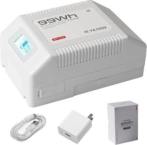 VILTROX V Mount Battery BP-V99 6700mAh 99Wh 14.8V V-Lock Batería para monitor de cámara Transmisor de imagen inalámbrico Luz de llenado Teléfono