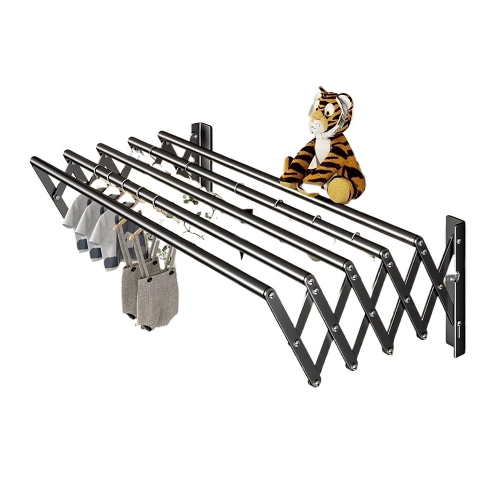 Wall Clothes Drying Rack Wall Mounted Foldable Clothes Drying Rack Indoor Balcony Space Saving Retractable Hanging Laundry(Color4)