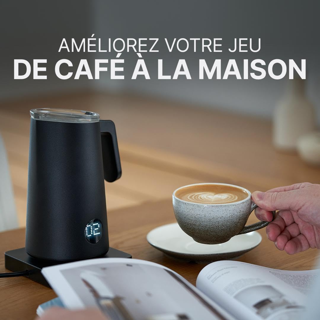 Subminimal NanoFoamer PRO, Mousseur à Lait électrique Mains Libres, Mousse de Lait Professionnelle pour Latte Art, Compatible avec Lait et Alternatives Végétales, Inclut une MasterClass