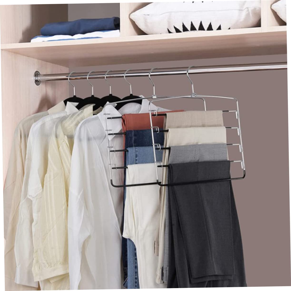 Abaodam 3stücke Stöckiger Metall-kleiderbügel für Röcke Hosen und Jeans Aufhängen von Kleidungsstücken Platzsparend für Zuhause und Schrank
