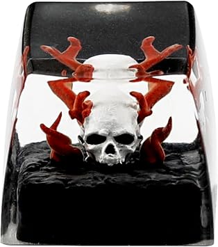 Skull Head Resin Personalized Keycaps Shine Through Cool Handcrafted Keycap for MX Mechanical Keyboard