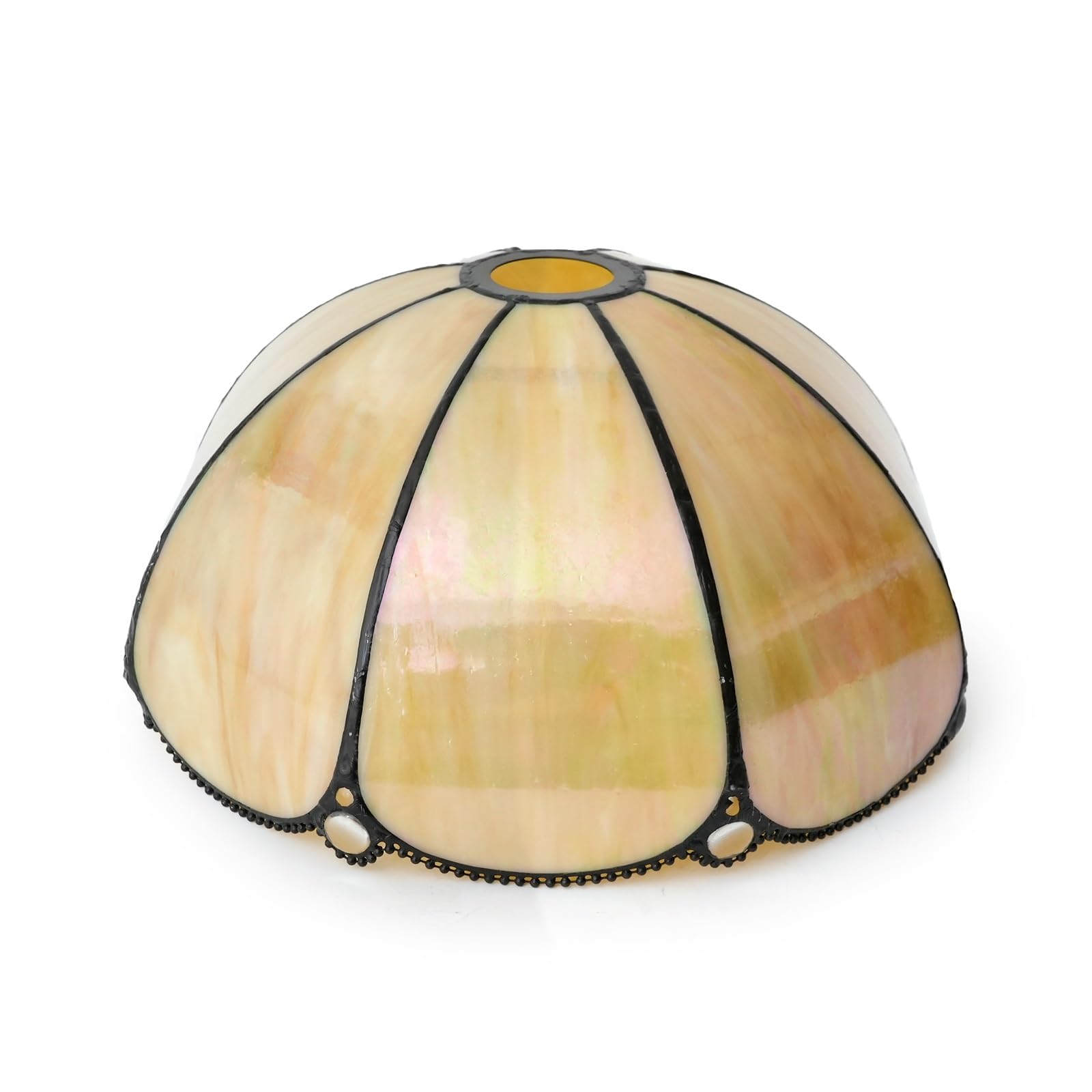 HJRegaFimu Shade Replacement 12" Warm Stained Glass Lamp Thanksgiving Decor Large Opening Lampshades For Table Chandelier Light Wall Floor Lamps