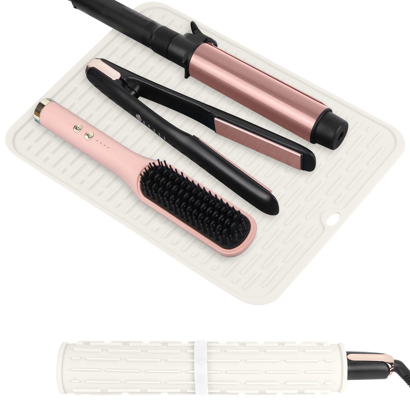 WRORUNER Oversize Silicone Heat Resistant Mat for Hair Straighteners