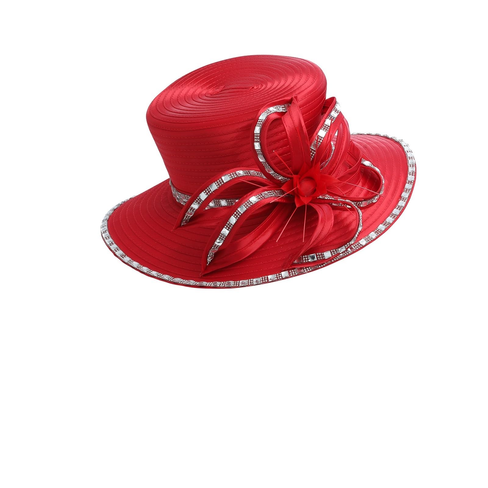 Cappello Da Sposa Per Donna Cappello da chiesa in raso con strass, perfetto for fotografia, cappello a cilindro donna, for banchetto, matrimonio, cerimonia