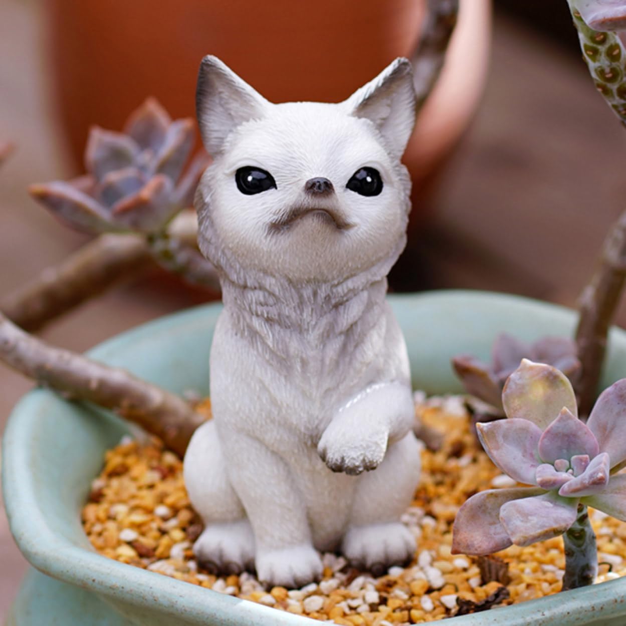 Amazon.co.jp: JAnjiaLxY ねこの置物 きつね かわいい ガーデングッズ