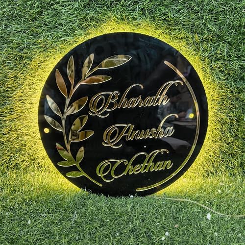 Image of DON'T JUDGE ME Home Entrance Name Plate, Name Plate for Home Entrance | Round Shape | Colour :-Gold And Black | Material:- MDF (12 inches name plate acrylic)