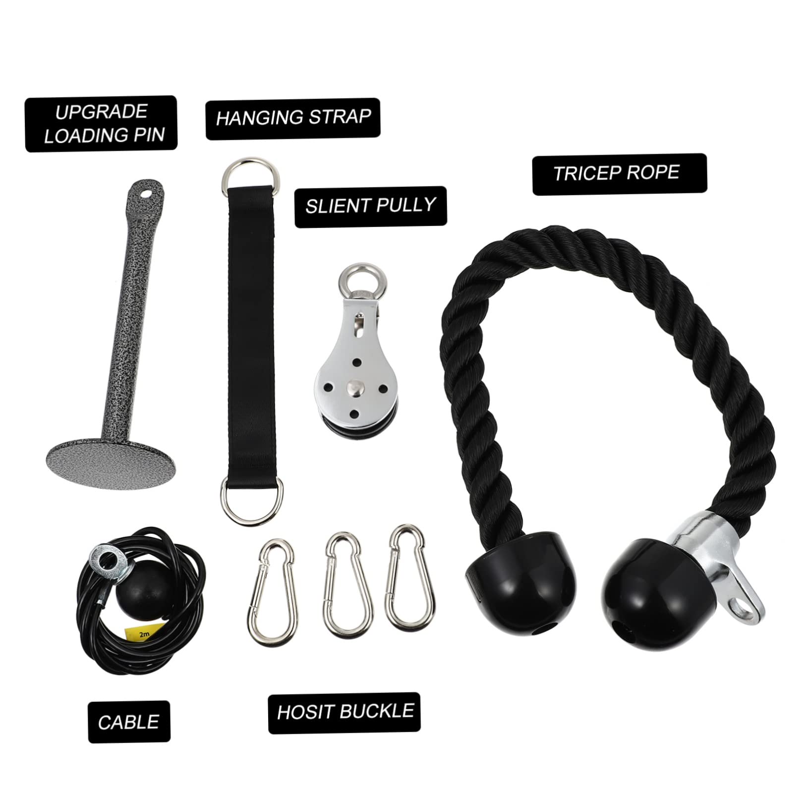 KOMBIUDA 1set Attrezzature per Allenamento Puleggia per Allenare Braccia e Schiena Facile Installare e Utilizzare Alta e Durata Accessorio per Palestra per Fitness e Riabilitazione
