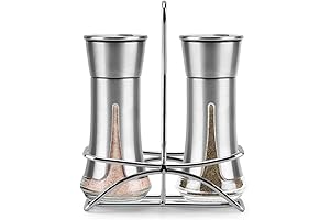 Aelga Salt and Pepper Shakers with Holder, the Delectable Duo for Your Culinary Adventures