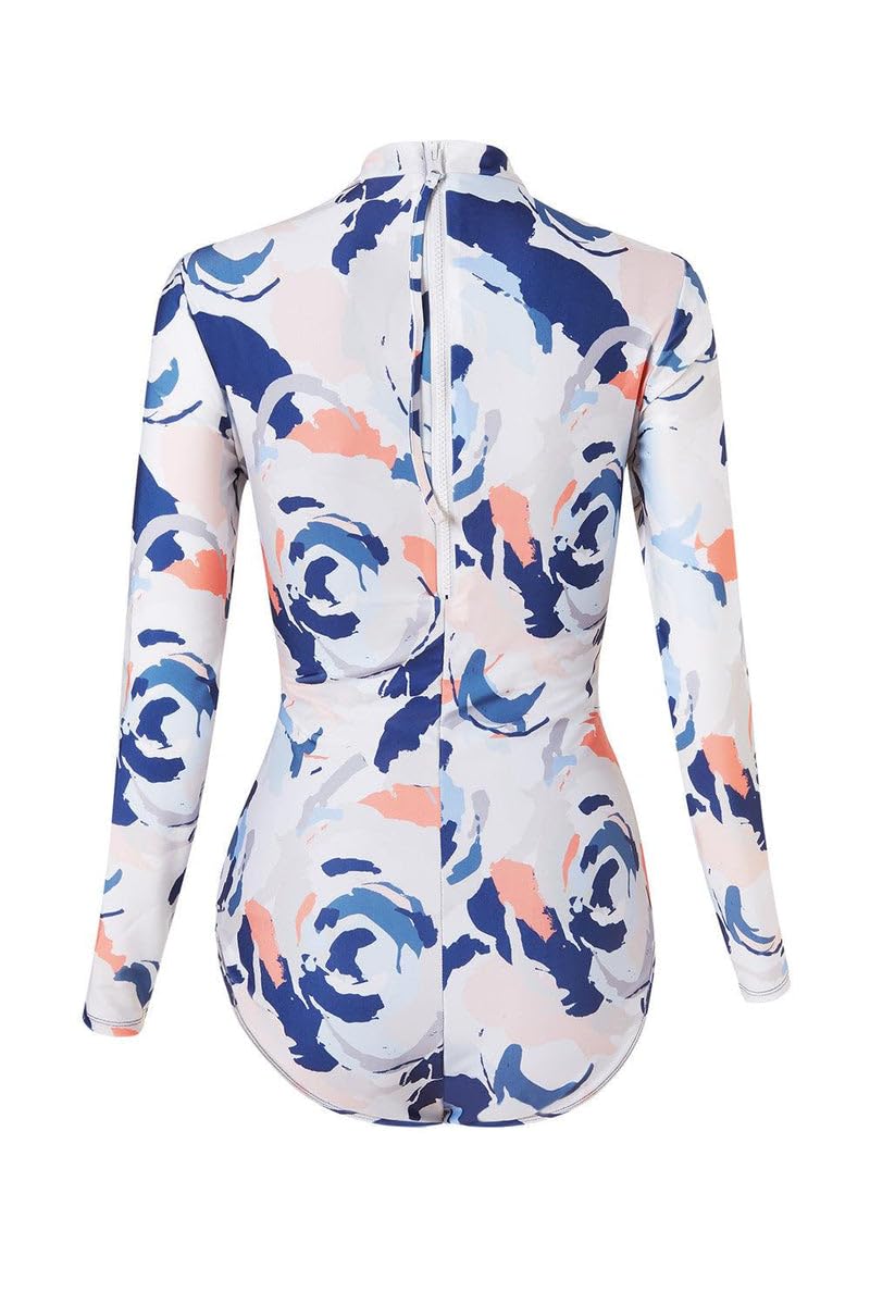 MF -Sea® Willy Belize damskie kąpielówki z długimi rękawami, tkanina poliestrowa i spandex z ochroną UV UPF 50+, idealne do pływania, surfingu i sportów wodnych., Rozmiar M, rozmiar uniwersalny