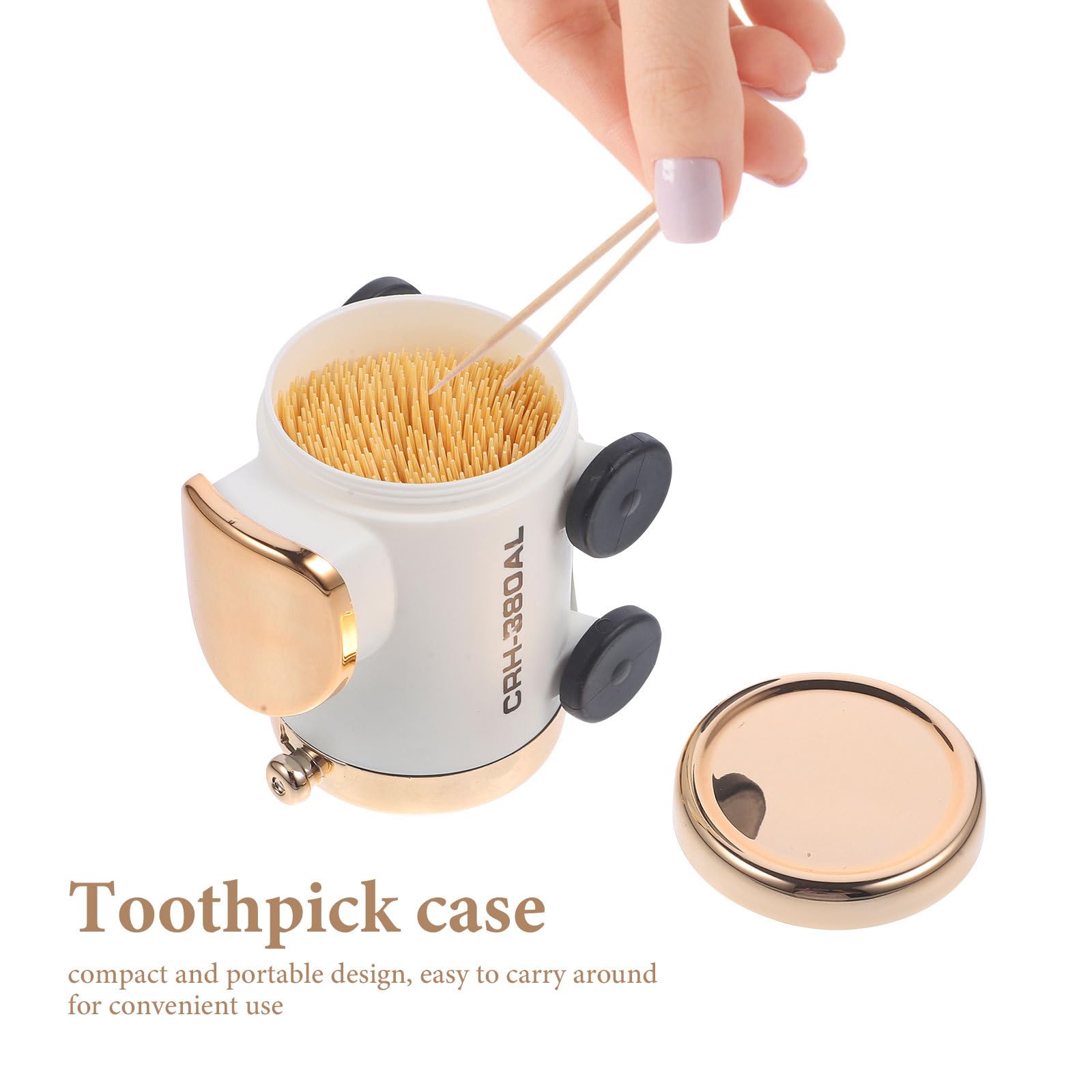 Unomor Protable Holder Desktop Tooth Pick Holder Cotton Swabs Container Case with Toothpicks Cute Holder Tooth Picks Jar Plastic Christmas Vending Machine