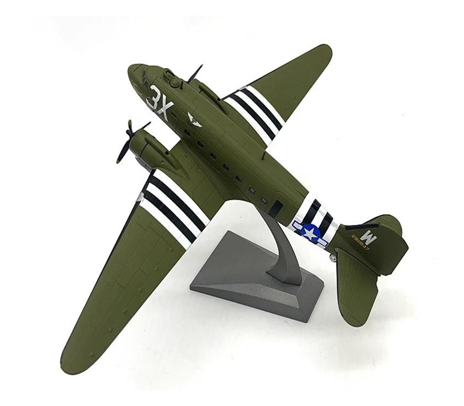 C-47 airTrain avión de transporte militar escala 1/100 miniatura diecast de la Segunda Guerra Mundial